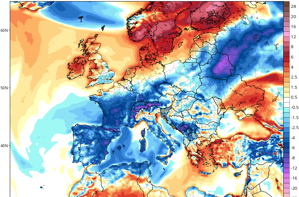 Análisis sinóptico del tiempo: advección de aire polar continental