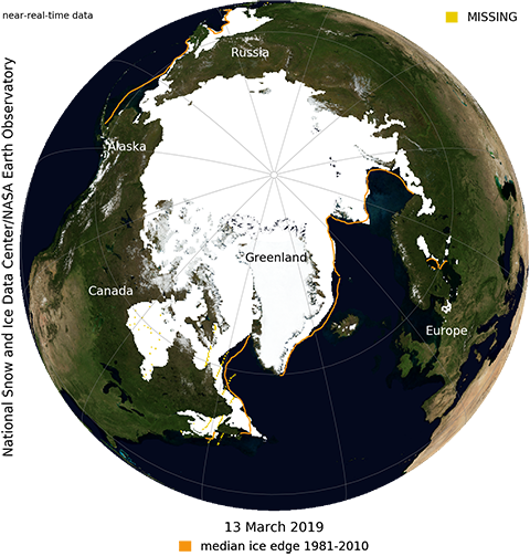 El máximo de la banquisa ártica en 2019 fue el séptimo más bajo