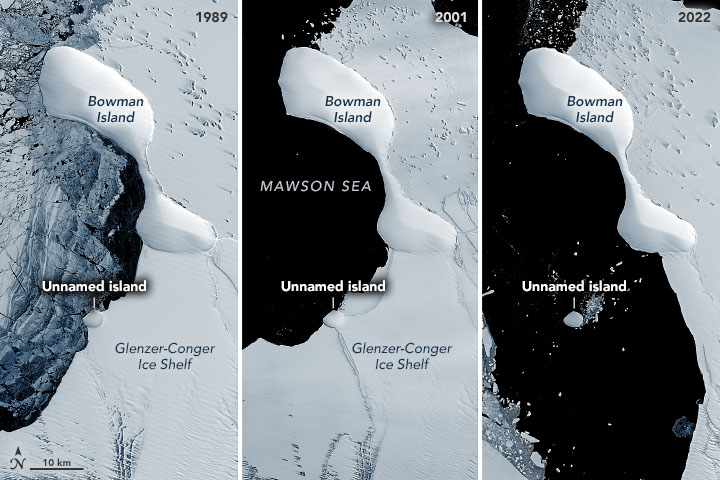 Aparece una isla por el deshielo en la Antártida